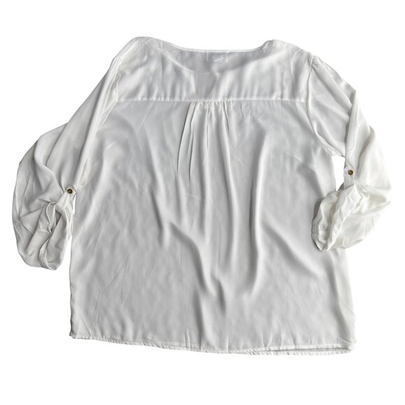 Anthony Richards Womens Keyhole Blouse Top Size 22W NEW Flowy Gold Button Vtg - Picture 5 of 6